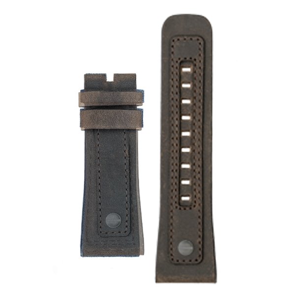 STRAP, Leather, Brown with brown stitching and metal inserts (Q2/03) - SEVENFRIDAY Australia SF-STRAP-074